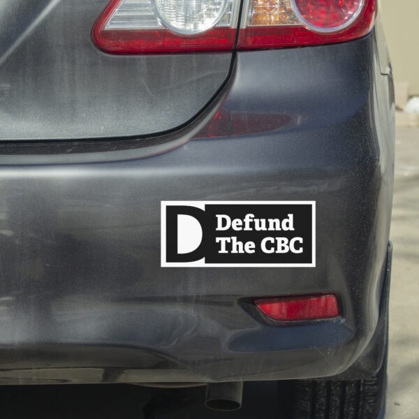 Defund the CBC Bumper Sticker on car